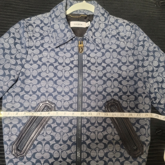 Coach Navy Patterned Bomber Jacket - Picture 7 of 8